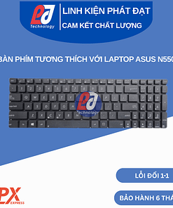 Bàn phím ASUS N550 tương thích laptop dòng N56, màu đen, layout đầy đủ, cáp ruy băng